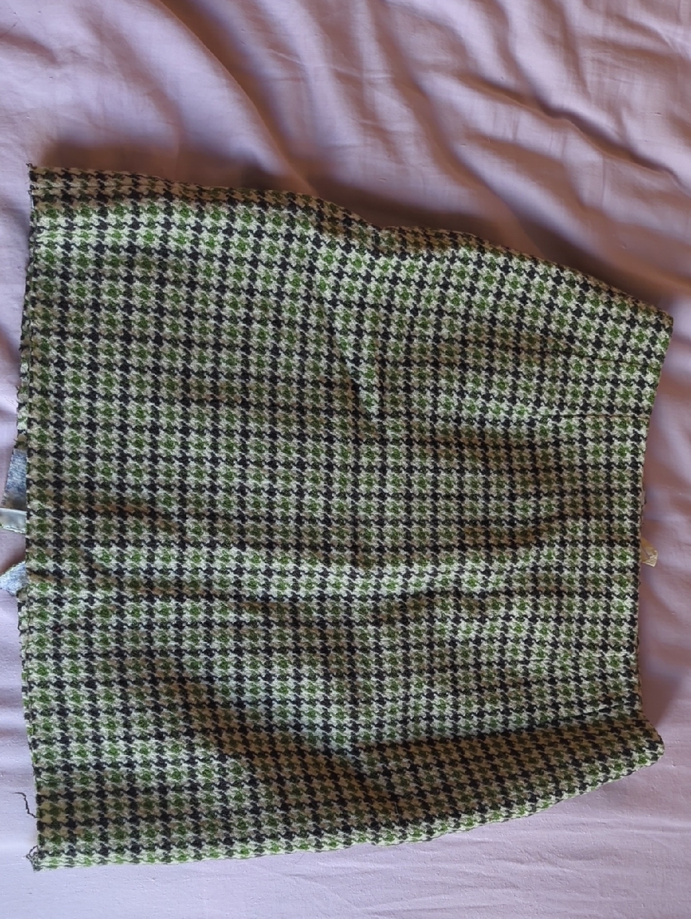 Green and Black Houndstooth Skirt